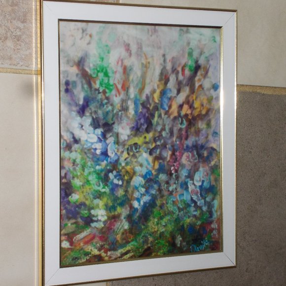 By Texas Artist Davila Other - "Field of Bluebonnets" print by Texas Artist Davila, signed & framed